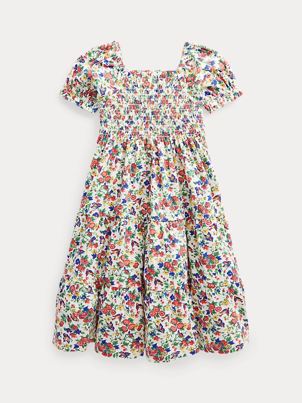 Polo Ralph Lauren Girls 4T Floral Smocked Jersey Dress Sundress BOHO COTTAGECORE